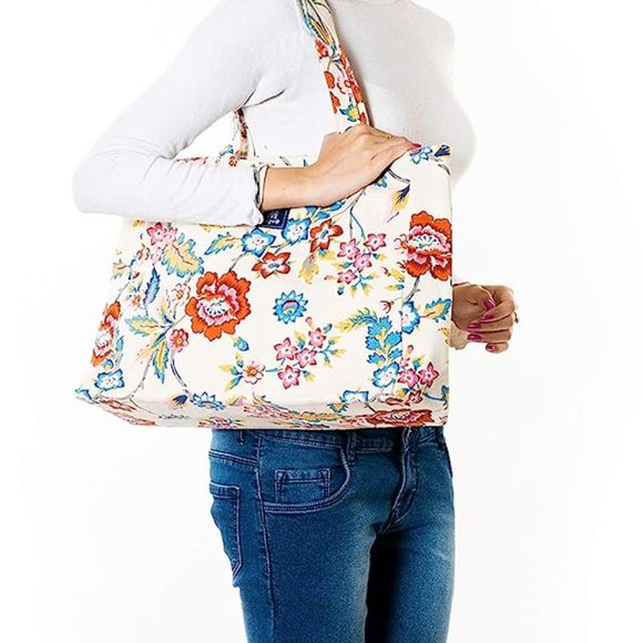 Cotton Canvas Shoulder Bag/Tote Bag For Women, Printed Multipurpose Handbag With - Picture 3 of 6